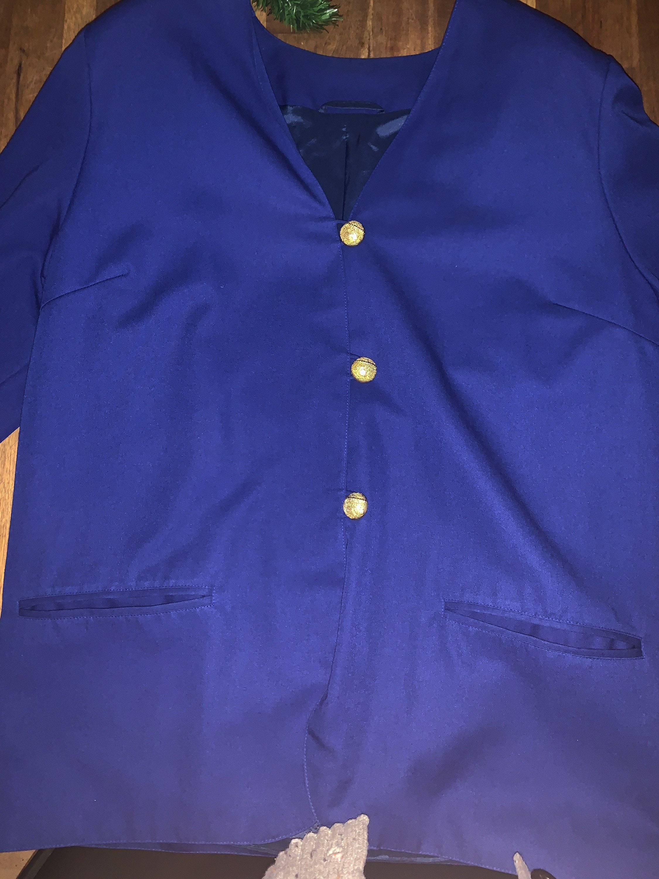 Cornflower Blue Blazer With Golden Buttons by Jung Size 38 Etsy
