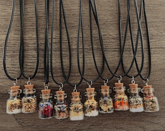 Spell Jar Necklace | Spell Charm | Witchy Gifts | Love Spell | Prosperity Spell | Protection Spell | Reversal Magic