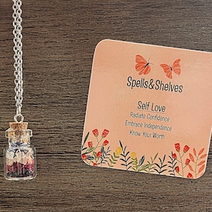Self Love Spell Jar Necklace | Love Spell | Self Worth Spell | Altar | Witchy Gifts | Necklace