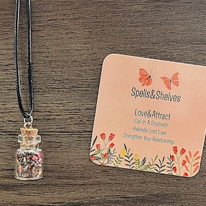 Love & Attract Spell Jar Necklace | Love Spell | Attraction Spell | Altar | Witchy Gifts | Necklace