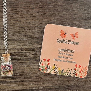Love & Attract Spell Jar Necklace | Love Spell | Attraction Spell | Altar | Witchy Gifts | Necklace