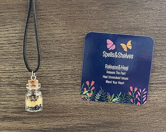 Release & Heal Spell Jar Necklace | Emotional Release | Heart Trauma Release Spell | Healing Spell | Altar | Witchy Gifts | Necklace