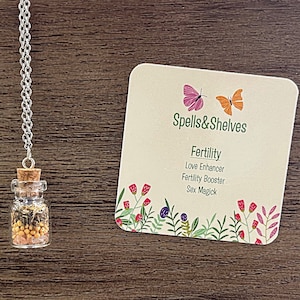 Fertility Spell Jar Necklace | Love Enhancer |  Energy Spell | Witchy Gifts | Necklace
