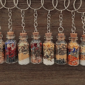 Spell Jar Keychain | Spell Charm | Witchy Gifts | Love Spell | Prosperity Spell | Protection Spell | Reversal Magic