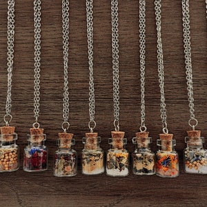 Spell Jar Necklace | Spell Charm | Witchy Gifts | Love Spell | Prosperity Spell | Protection Spell | Reversal Magic