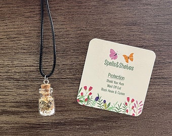 Collar con tarro de hechizo de protección / Hechizo de protección / Altar / Regalos de bruja / Collar