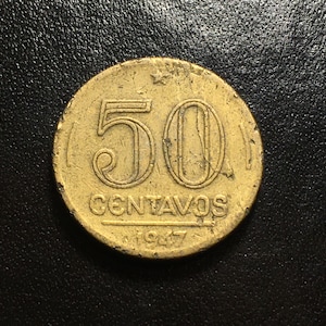 Brazil 50 Centavos Coins 1942-1949 Excellent Brazilian Coins!