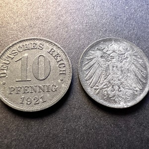 German 10 Pfennig Coins Germany 1916-1922 Excellent Coins!