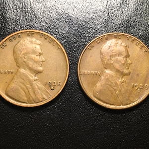 Wheat Pennies 1930-1939 Lincoln Cents by Year and Grade United States Coins