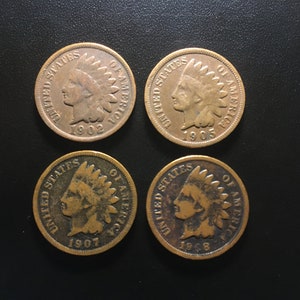 Indian Head Pennies Cents by Year and Grade 1859-1909 United States Coins