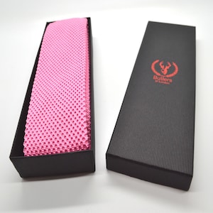 100% Silk Knitted Tie (Square End) in Gift Box by Butlers of London