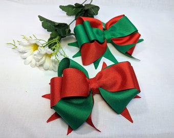 Christmas Hair Bow| Ribbon Hair Clip Bows for Toddlers and Kids