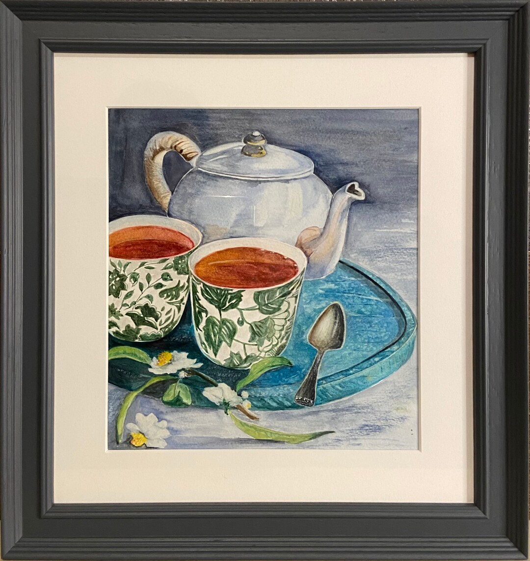 Original Teapot Watercolor Painting Artwork on Paper Teapot Etsy UK