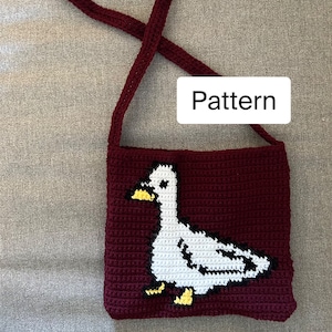 Crochet shoulder bag pattern, duck crochet pattern, crochet bag, crochet pattern, practical crochet idea