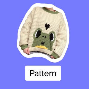 Häkelpullover Muster, Froschpullover, Häkelpullover, Oversized Häkelpullover Muster, lässiges Häkelmuster, Häkelpullover Muster
