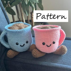 Crochet Coffee Cup, Crochet Pattern, Cute Mug Decor