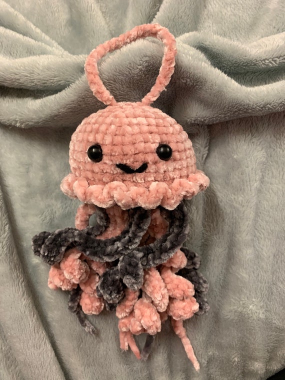 Stuffed Animal Jellyfish Velvet Crochet Fuzzy Plush Soft Etsy
