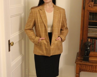 Talbots plaid checked blazer