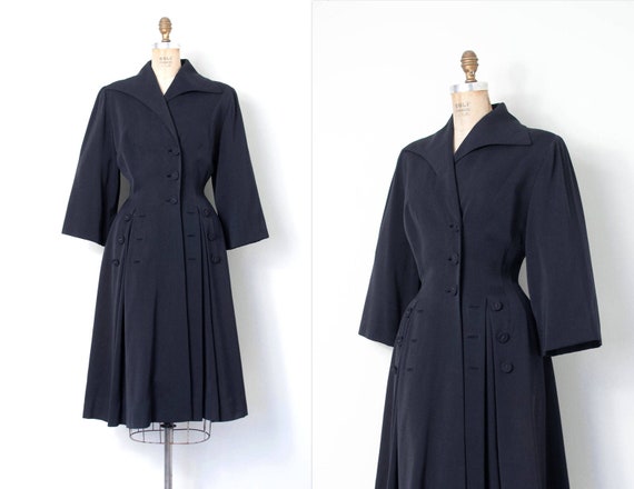 vintage 1940s princess coat in navy blue (small) - image 1