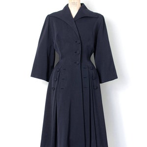 vintage 1940s princess coat in navy blue small image 6