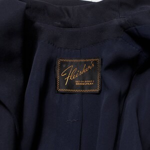 vintage 1940s princess coat in navy blue small image 2