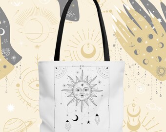 Tote Bag Aesthetic Tarot Bag Tote Bag Mystical Tote Celestial Tote Sunshine Tote Reusable Bag  Aesthetic tote bag Trendy tote bag