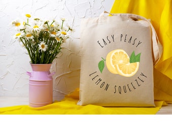 Canvas Tote Bag Lemon tote bag Fruit Tote Bag Tote bag aesthetic quote tote bag Trendy tote bag Aesthetic Tote bag Reusable bag Grocery Bag