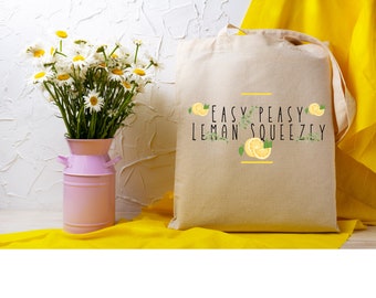 Canvas Tote Bag Lemon Tote Bag Fruit Tote Bag Tote bag aesthetic quote tote bag Trendy tote bag Aesthetic Tote bag  Reusable bag Grocery Bag