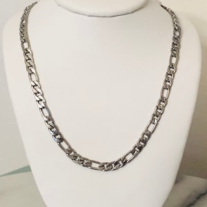 Men's Stainless Steel Figaro Necklace 4.5 mm