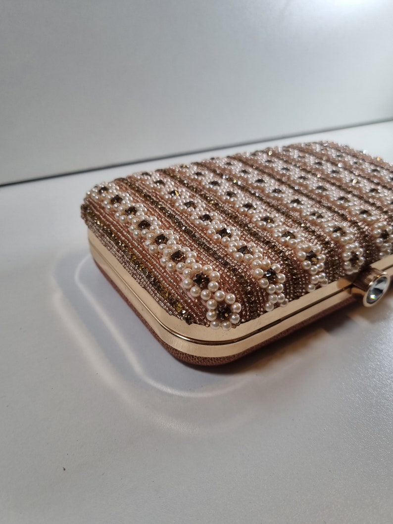 Our Pearl clutch purse collection. A beautiful design in pearl and gold. image 4