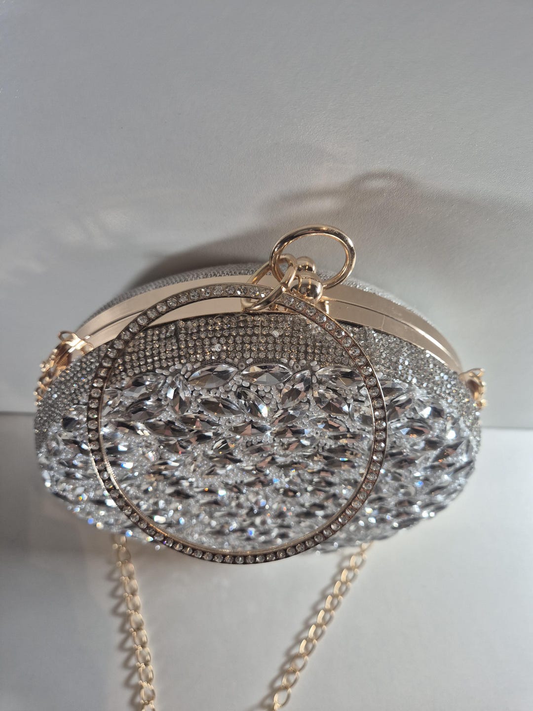 Crystal Rabbit Purse Silver Rhinestone Clutch Purse: Round Evening Bag (18 Cm) - Etsy