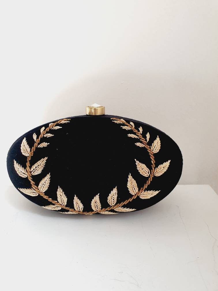 Black velvet luxurious clutch purse. Etsy