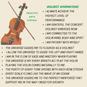17 afirmaciones de violinistas en 2 tarjetas digitales/fondo de pantalla para teléfono/imprimibles/afirmaciones originales