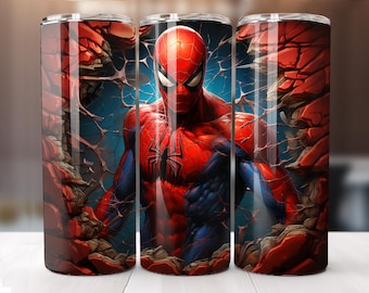 Spider-Man Tumbler with Matching Coaster, Stainless Steel 20oz