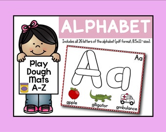 Alphabet Dough Mats | ABCs Play Dough | Homeschool Material | Letters | Preschool Alphabet | Printable Play Dough Mats | INSTANT DOWNLOAD