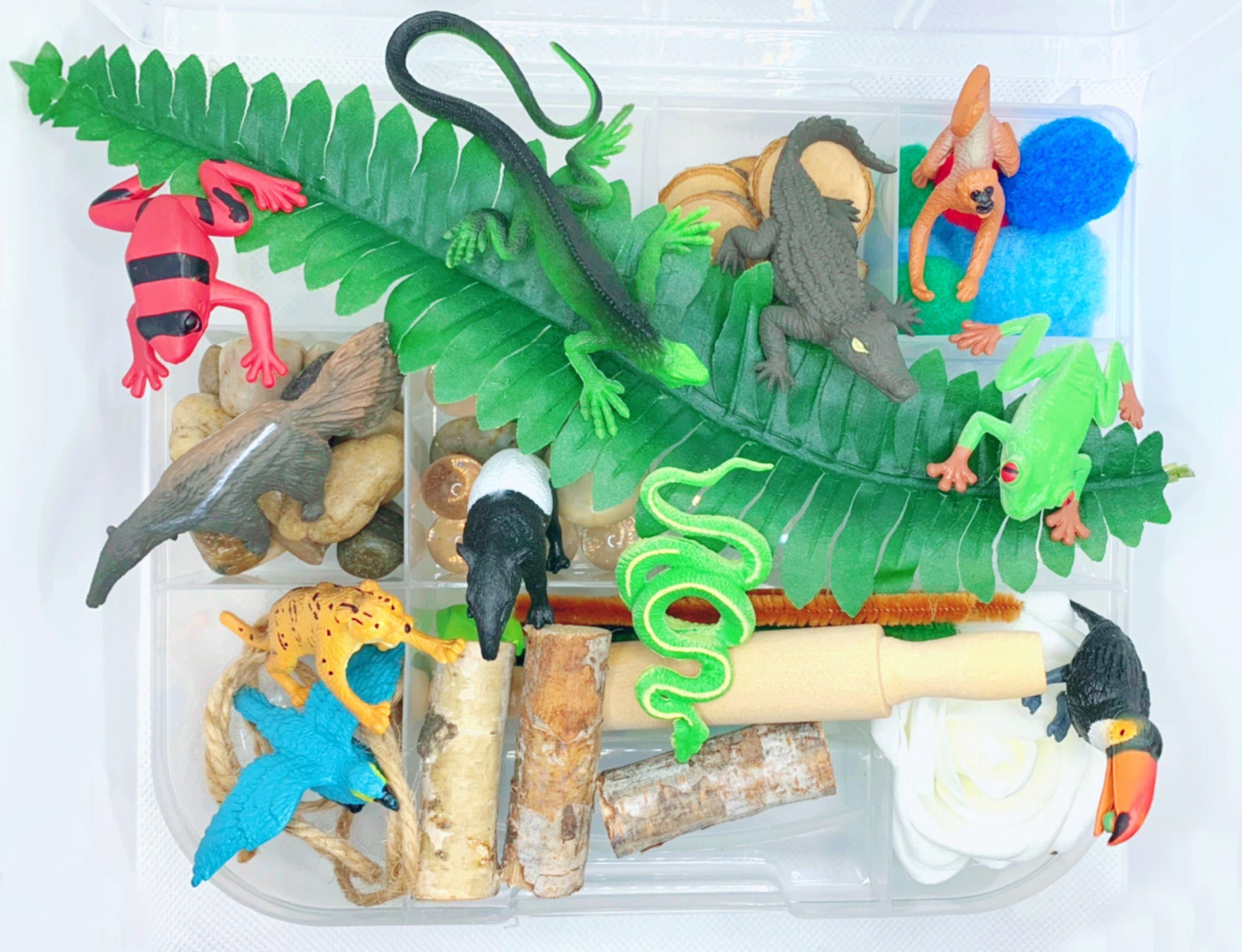 Rainforest Play Dough Kit Jungle Playdough Kit Animals Etsy