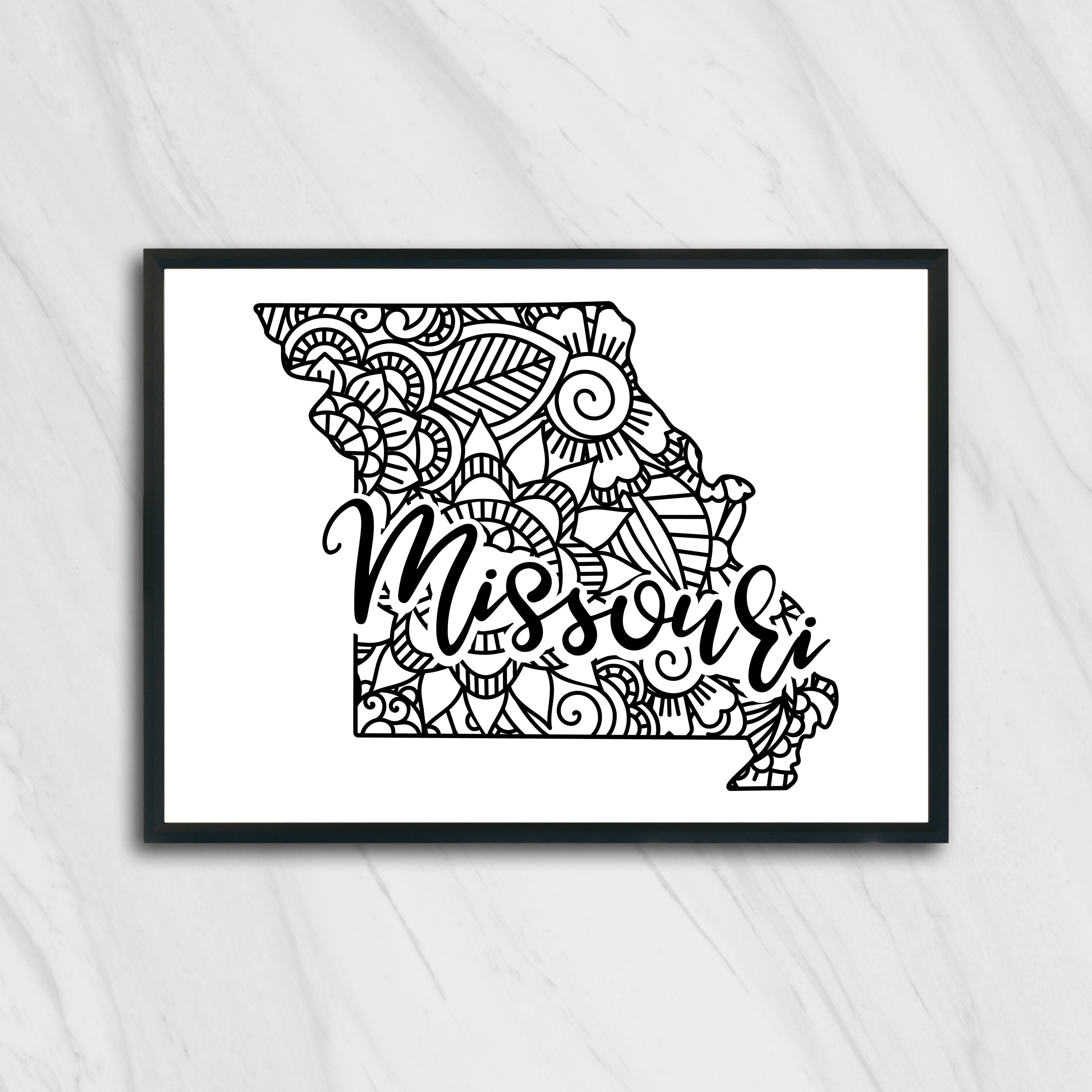 Missouri Mandala Printable Poster, Missouri Decor, Missouri Print, MO ...