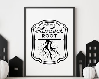 Hemlock Root Halloween Print, Halloween Printable, Druckbares Poster, Gruselig, Wandkunst, Digitaler Download, Halloween Dekor, Herbst, Herbst