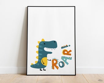 Dinosaur Roar Print, Nursery Printable, Playroom Poster, Dinosaur, Wall Art, Nursery Decor, Decoration, Baby Decor, Dino Print