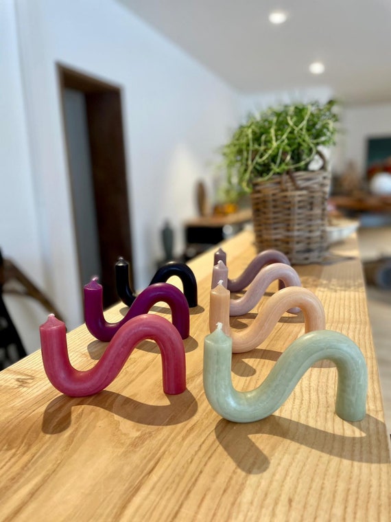 Curved candles Turned candles Bending candles Bendy Etsy