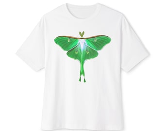 Polilla Luna, camiseta unisex extragrande de corte recto.