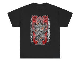 Garuda, llama roja, camiseta unisex de algodón grueso