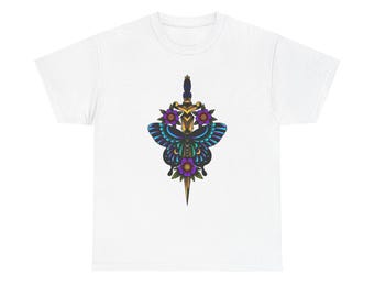 Mariposa daga dorada, camiseta unisex de algodón grueso