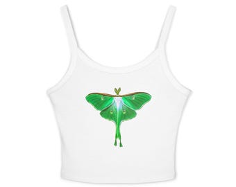Polilla Luna, camiseta sin mangas de tirantes finos para mujer