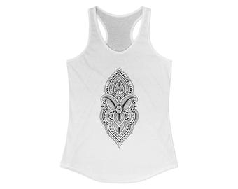 Orquídea decorativa, camiseta sin mangas estilo racerback para mujer