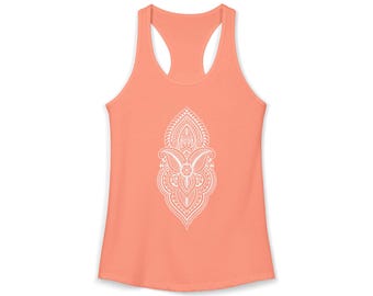 Orquídea decorativa blanca, camiseta sin mangas con espalda cruzada Ideal Racerback para mujer