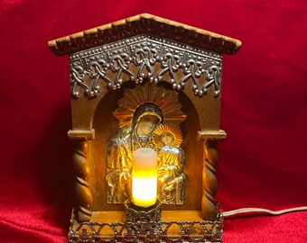 Vintage Idea Wood Cross Wall Decor Mary Mother of Jesus Desk Lamb Home Decor