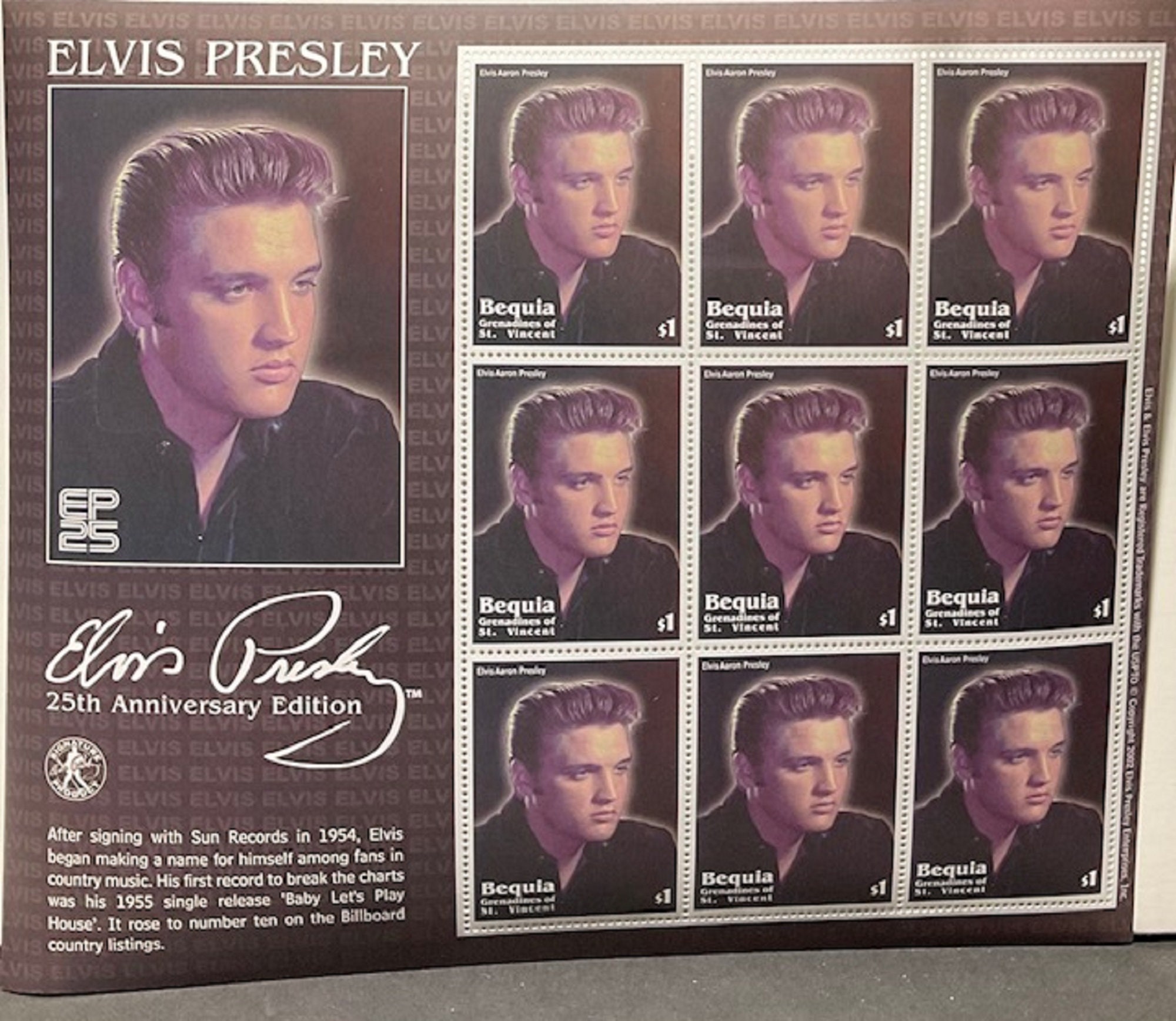 Elvis 25th Anniversary set of postage stamps Etsy