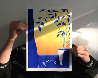 Lockdown View - Risograph print