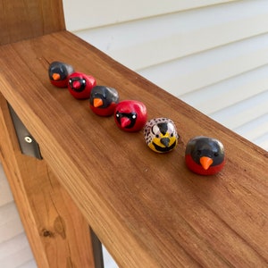 Handmade clay bird figures